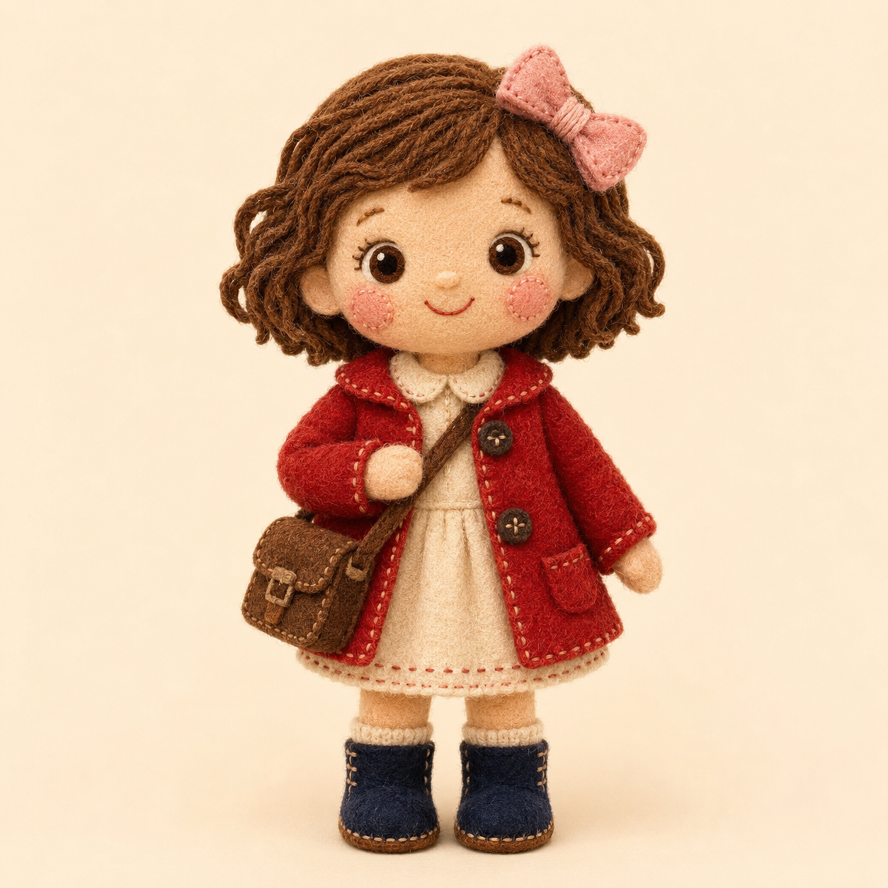 Katie as a handmade felt character for Katie’s Big Little Town
